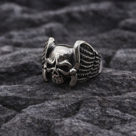 SKULL WINGS RING